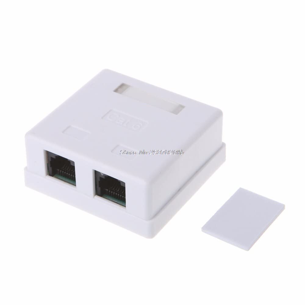 RJ45 Junction Box CAT6 Network Connector 2 Port Desktop Extension Cable Box HUZZ_7