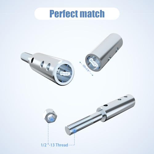 Neeki Bench Grinder Shaft Extension for Polishing, 1/2" and 5/8" Motor Threaded Shaft Adapter, Fits 1/2" and 5/8" Center Hole Cloth and Airway Polishing Wheels by neeki - Image 4