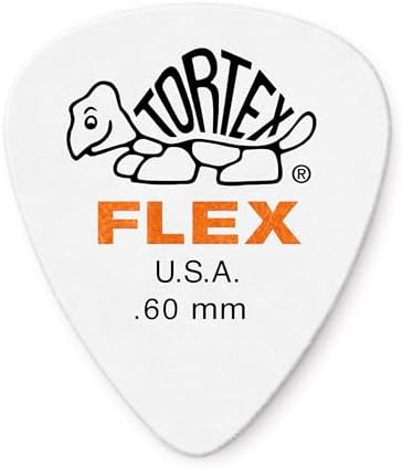 Jim Dunlop Tortex Flex 428P 12-Piece 0.6mm Guitar Pick Set, Orange