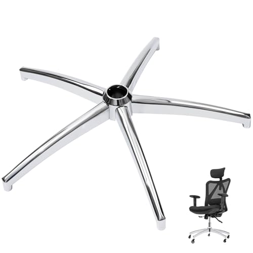 Office Chair Base Replacement - 28 Inch Office Chair Base, Heavy Duty 2400 Lbs, Reinforced Metal Desk Chair Replacement, Universal Gas Cylinder Hole Caster Socket