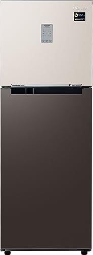 Image of Samsung 236 L, 2 Star, Bespoke Convertible, Digital Inverter with Display, Frost Free Double Door Refrigerator (RT28CB732C7 /HL, Beige & Charcoal)