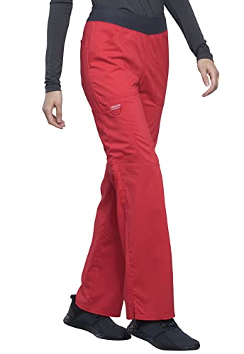 Image of Cherokee Women Scrub Pant with Straight Leg Pull-on Pant Medical Bottom with 4 Pocket & 2-Way Stretch Fabric - WW110 | 2-way Stretch Fabric, Pull-on Medical Bottom, Comfort Waistband, Knit Waist, Easy Care, Built For Healthcare Professionals
