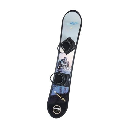 Hellery Portable Kids Snowboard Toy with Bindings for Winter Play, Black and White