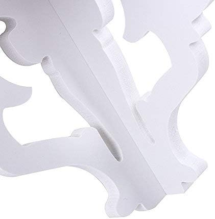 Miniatura 5 de Yosoo Estantes decorativos de madera blanca de la esquina de la pared de la filigrana elegante recorte estante del diseño para mostrar fotos