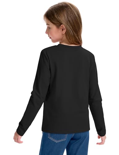 Image of KEREDA Girls Long Sleeve Shirts Cotton T-Shirts Basic Tees for Kids Tops