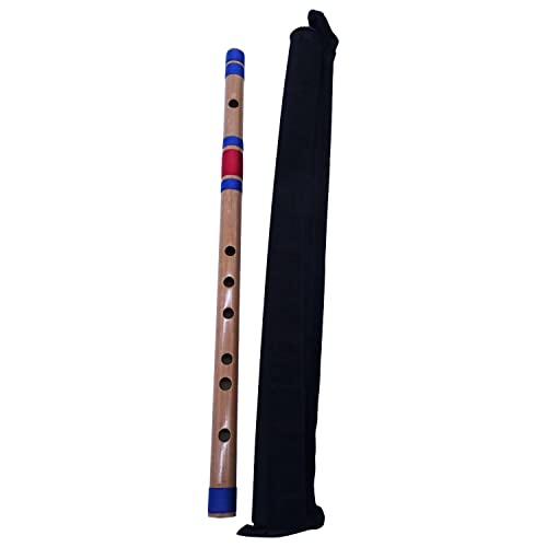 Image of Professional 6 Holes Polished Bamboo Flute - (Indian Flute) With Carry Bag (Scale-C#)