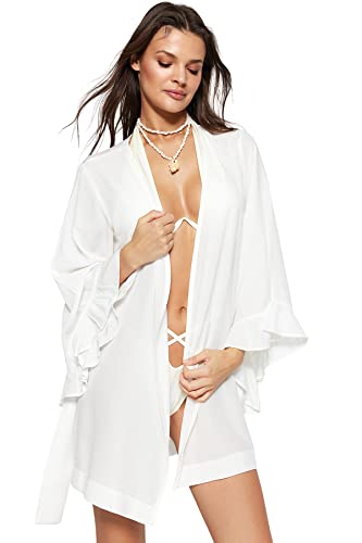 Trendyol Viscosa, Kimono y caftán, Crudo, S para Mujer