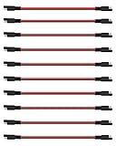 10 Pack 12' 12 Gauge 2 Pin Quick Disconnect Polarized Wire Harness, Eavy Duty SAE Connector Bullet Lead Cable for Motorcycle Boat Car Tractor - Red and Black