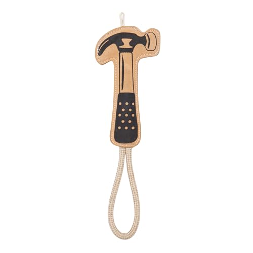 Image of Dog Toys Leather Hammer Shape Perfect for Pets-Dog & Cats (Pack of 1, Tan)