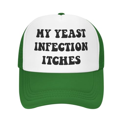 Image of My Yeast Infection Itches Trucker Hat Funny Baseball Caps Adjustable Fishing Hats for Men Women Black