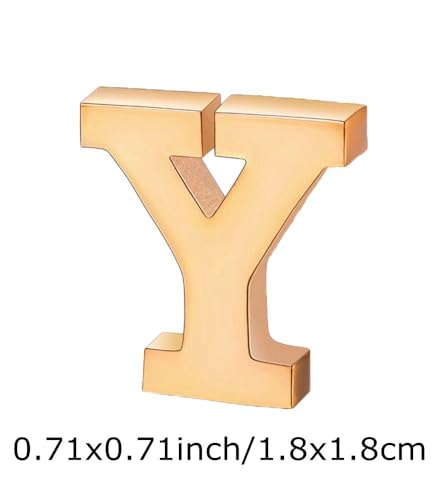 Image of vmcoatdu A-Z Initial Pins 26 Letters Pins 18K Gold Plated and Silver Tone Metal Brooch Breastpin Badge