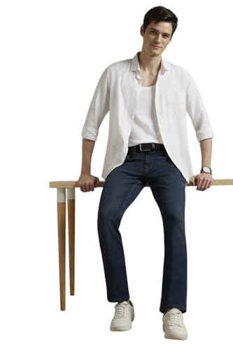 Image of Louis Philippe Men's Mid Rise Slim Jeans