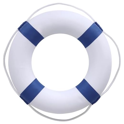 20 inch/50cm Small Diameter Swim Foam Ring Buoy Swimming Pool Safety Life Preserver with Perimeter Rope (Blue 20INCH)