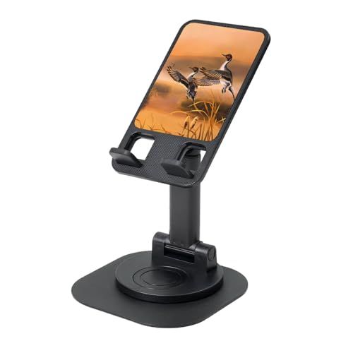 EdWal Soporte plegable ajustable para teléfono móvil con estampado de pato y pintura al óleo, soporte giratorio de 360 grados para escritorio, artículos esenciales de viaje