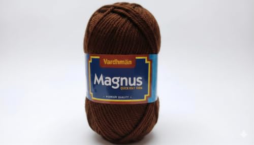 Image of Vardhman Magnus Knitting Yarn 100% Acrylic Bulky 4Ply Yarn (Pack of 1 Ball - 100g) - Knitting & Crochet Yarn for Winter Sweaters, Scarves, Blankets | Hypoallergenic, Hand Wash - Dark Brown