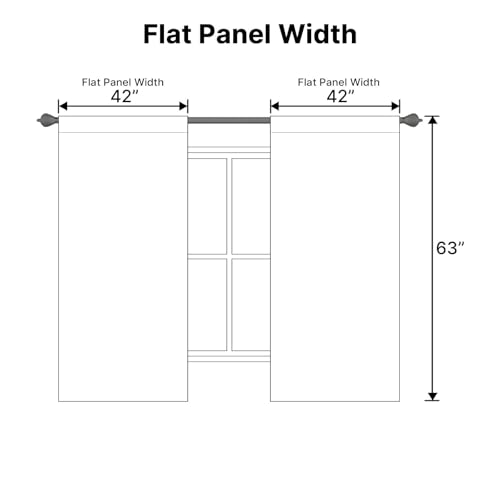 Image of H.VERSAILTEX White Curtains Thermal Insulated Window Treatment Panels Room Darkening Privacy Assured Drapes for Living Room Back Tab /Rod Pocket Bedroom Draperies, 42 x 63 Inch, 2 Panels