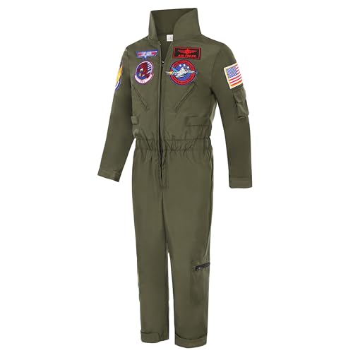 Baurghop Flight Pilot Costume For Kids Air Force Suit For Halloween Flight Cosplay Dress Up thumb #1