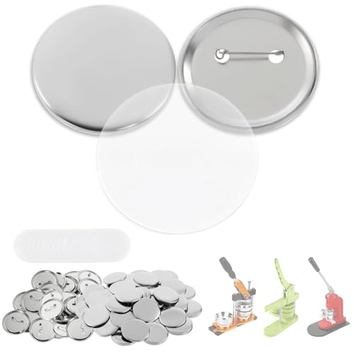 BEAMNOVA 200 Sets of 32mm Metal Button Supplies Parts for Button Maker Hand Press Round Pin Badge Making Machine DIY Craft Items