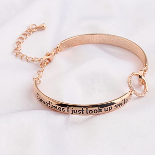 Image of PLITI Sympathy Gift Memorial Jewelry In Memory Of Loved One Bangle Sometimes I Just Look Up Smile And Say I Know That Was You Remembrance Bracelet