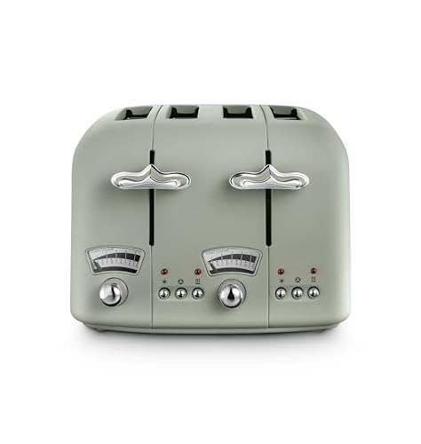 De'Longhi Argento Flora CT04.GR 4 Slice Toaster - Peppermint Green