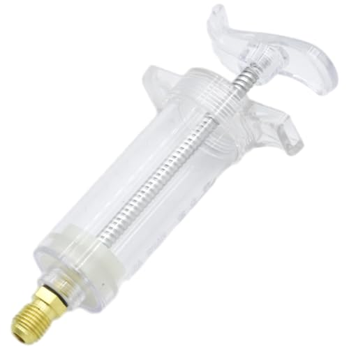 ZUDKSUY AC Oil and Dye Injector Kit, 30ml/ 1 Oz Manual Hand-Push Refrigerant Injector with Metal Body & Rubber Grip and Quick Coupler 1/4 SAE Connector for Most Air Conditioning Systems by ZUDKSUY - Used condition - Image 3