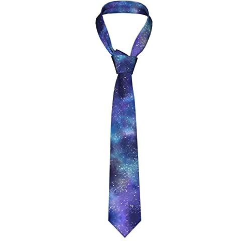 Blublu Starry Night Galaxy Mens Necktie Men's Printed Neck Tie Various Designs #TOP15