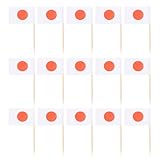 GALPADA 200 Palillos de Madera Bandera de Japón, 200 Unidades para Cócteles, Aperitivos y Frutas, Adorno para Fiesta y Decoración de Postres en Eventos y Celebraciones