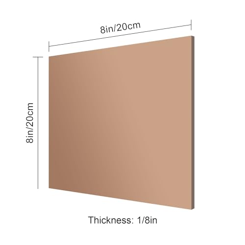 Image of 8x8 Inches Bronze Mirror Acrylic Sheet - 2 Pcs Reflective Acrylic Panel for DIY Crafts, Home Decor & More (20x20 cm)