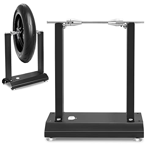 Aufun Motorrad Auswuchtmaschine, Auswuchtbock Motorradreifen Felgenauswuchtmaschine, für Fast alle Motorrad- und Rollerfelgen, integrierte Wasserwaage, 40x19x50cm