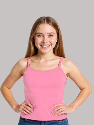 Image of A.T.U.N. (ALL THINGS UBER NICE) Girls Premium Padded Cotton Camisole | Soft & Breathable Innerwear Slip for Preteen and Teen Girls | Stretchable Everyday Essential | Ages: 8-18Y