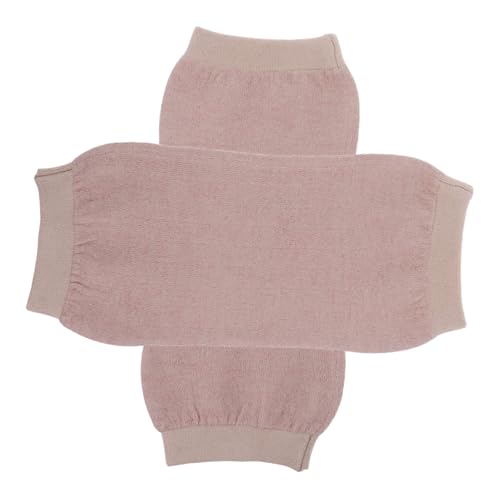 GOOHOCHY 2pcs Cashmere Knee Support Sleeves Warm Elastic Weave Pads for Men Women Light Tan Protective Kneecap Gear for Sports Running Cycling and More