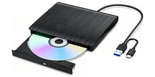 Svemei External CD DVD Drive for Laptop CD Burner Reader USB 3.0 Portable CD/DVD +/-RW Optical Drive DVD Player CD ROM Rewriter Adapter Duplicator for Laptop Mac OS PC Desktop Linux Windows 11/10/8/7