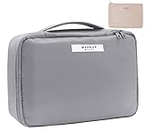 Queboom Travel Makeup Bag Cosmetic Bag Makeup Bag Toiletry bag for women and girls (Grey)