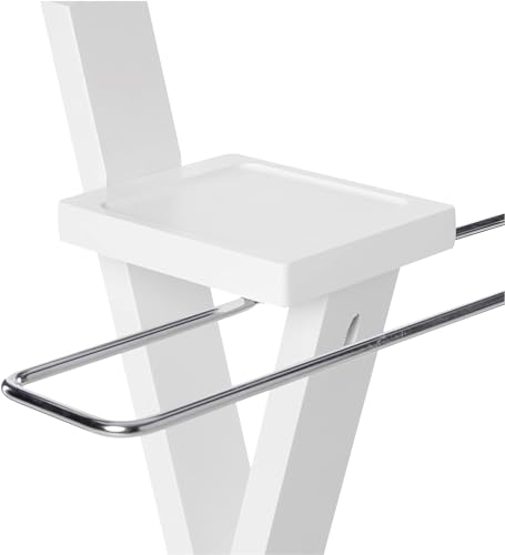 Image of Proman Products Josh Freestanding Wooden Valet Stand Organizer with Tray, Hanger, Trouser Bar, White