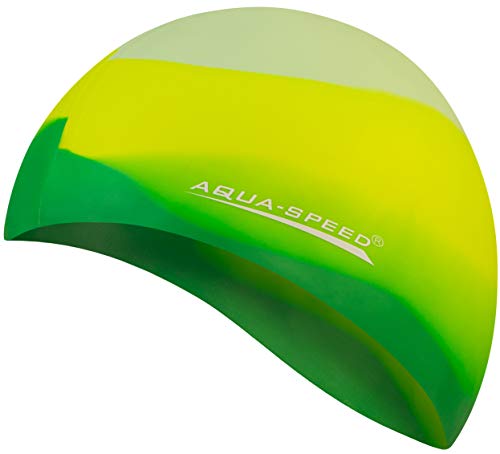 Aqua-Speed Bonnet de Bain coloré + Serviette en Microfibre | Adulte | Enfant | Natation | Silicone | 24. coloré / 72 Cover