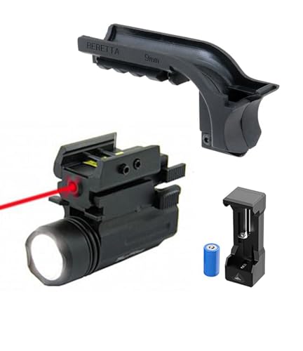 GOTICAL Picatinny Rail Mount for Hunting Shooting | Beretta M9 Mount Rail Adapter Strong Grips (Combo of 3 / Rail Mount, Laser & Flashlight)