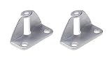 Gedotec Faltschiebetür-Befestigung | 2 Stück - Adapter für Falttüren-Griff | Türdicke 20 mm | Zinkdruckguss verchromt matt | Möbelgriff für Schiebetüren | Griffadapter zum Anschrauben