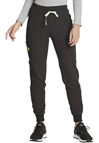 Dickies Dynamix Women Scrubs Pant Mid Rise Jogger DK234, L, Black