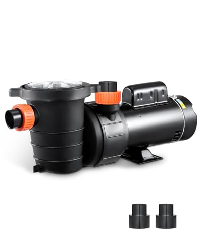 VEVOR Above Ground Pool Pump, 2HP/0.44HP, Dual Speed Swimming Pool Pump, High 118 GPM 56 ft Lift, Low 57 GPM 14 ft Lift, 110V 3450 RPM with Strainer Basket, 122°F Max Water Temp, for Hot Tubs Spas