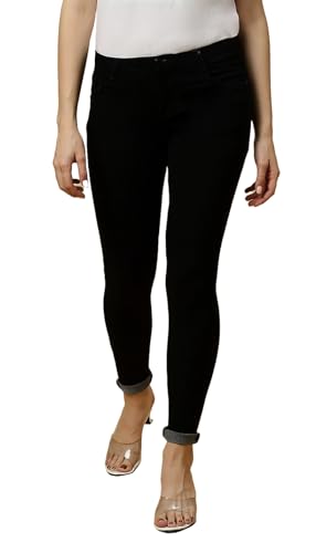 Image of TWGE - Women's Mid Rise Skinny Fit Jeans - Single Button, Stretchable Denim Pants - Ankle Length - Stylish Casual Wear Pack of 1