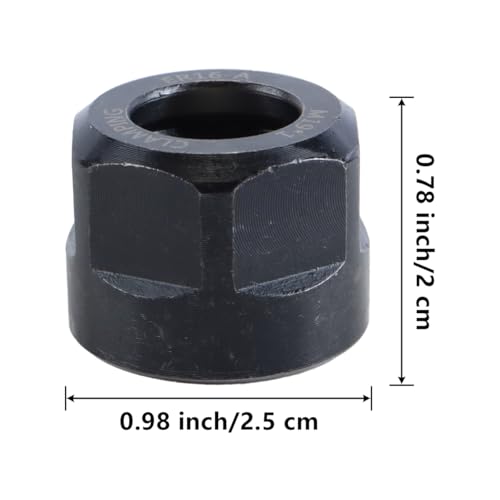 ACOLY ER16 Dynamic, Montageteile Muttern Ausgleichsmutter Metall CNC Fräsfutterhalter Drehmaschine zum Anbringen von Ersatzteilen(ER16 Schwarz)