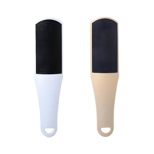 2 Piezas Lima de Pies de Doble Set, Eliminador de Callos para Hombre y Mujer, Raspador de Pies para SPA, Pedicura (Blanco y Caqui)