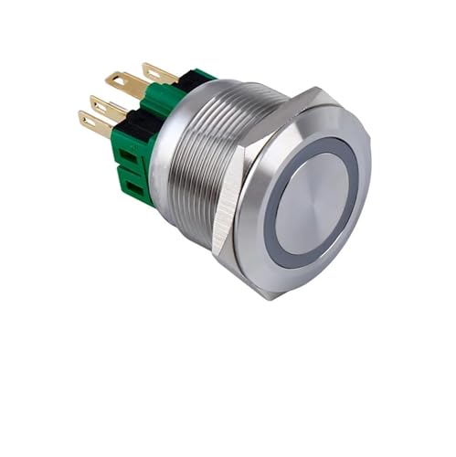 Interrupteur 25mm métallique PM251F-11E finition premium RGB 12V