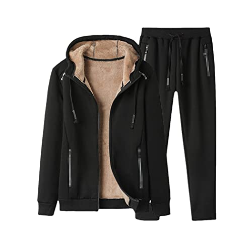 Survêtement de sport d'hiver homme contre le froid ensemble polaire velours XXXL