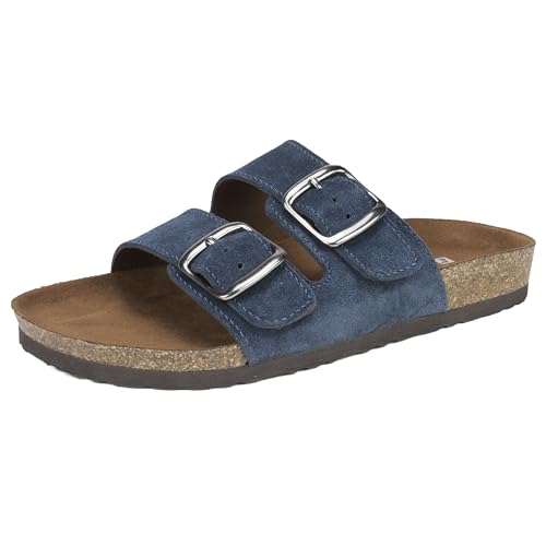 Image of WHITE MOUNTAIN Women's Helga Slide Sandal, Navy, 11 Medium US