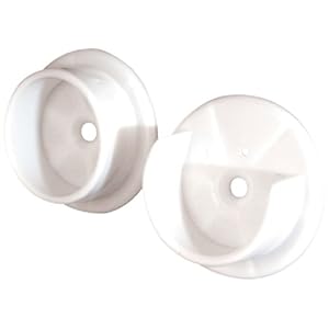 Prime-Line N 6568 Closet Pole Sockets, 1-3/8 In., Plastic, White (1 Set)