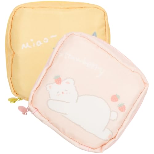 iplusmile Bolsa de Almacenamiento para Toallas Sanitarias 2 Piezas, Tamaño Pequeño, Material Resistente sin Olor, Diseño Portátil para Viaje y Uso Diario, Organizador Práctico para Mujeres
