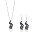 Sterling Silver Jet Black Tornado Glass