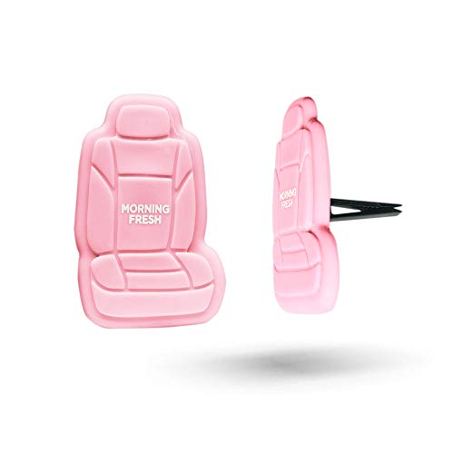 Image of FH Group Morning Fresh 3D Scented Air Freshener 1-Pack Clip-On Non-Toxic, Plastic Alcohol-Free Fragrance Oil Car Seat Shape Long Lasting for Cars, SUVs, Closets, Small Spaces, etc. Pink