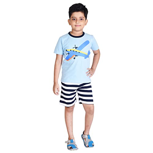 Image of Clothe Funn Boys Printed Cotton Half Sleeves T-Shirt & Shorts Set